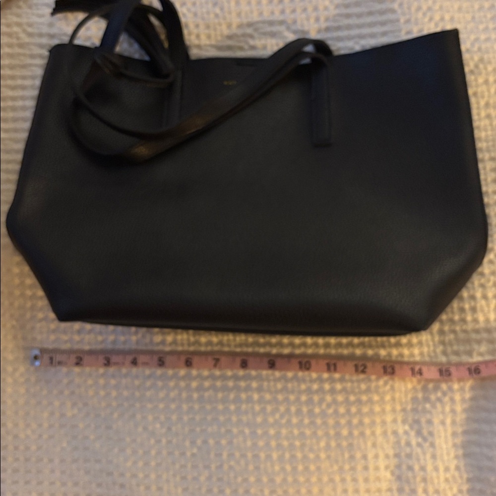 Katie Loxton Vegan Leather Dark Navy Tote Bag, EUC - Picture 5 of 7